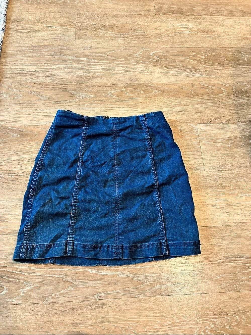 Free People Zip to It Denim Mini Skirt Blue Size 6